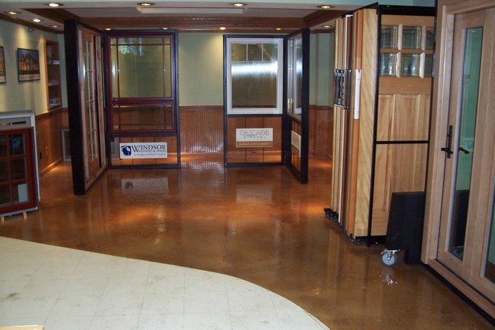 Commercial showroom decorative concrete floor